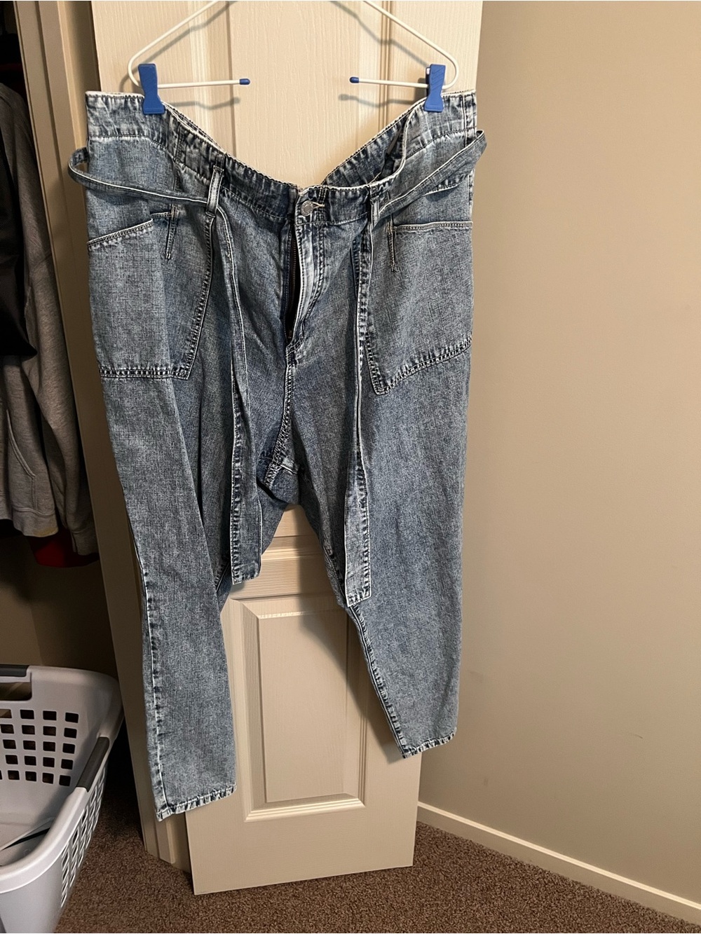 torrid Light Acid Wash Relaxed Jeans with Tie Waist